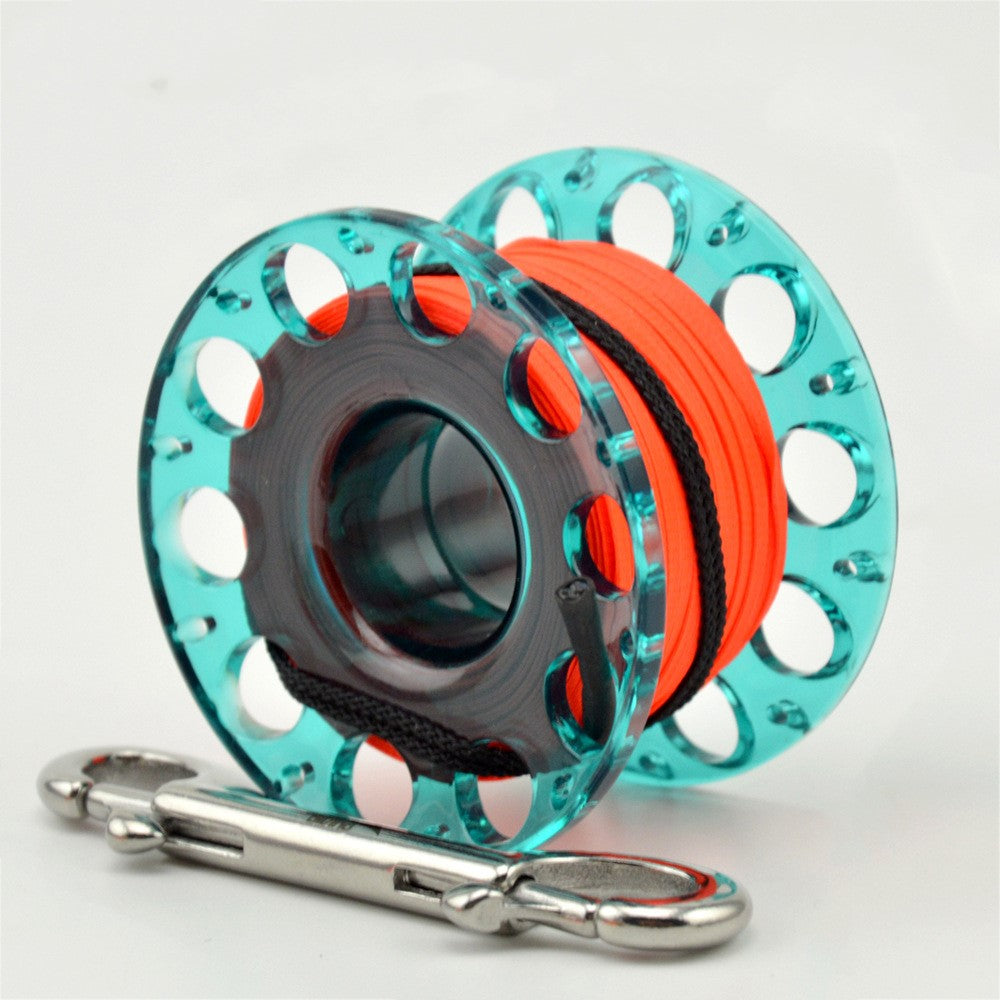 Plastic wire wheel + double end hook rope releasing device