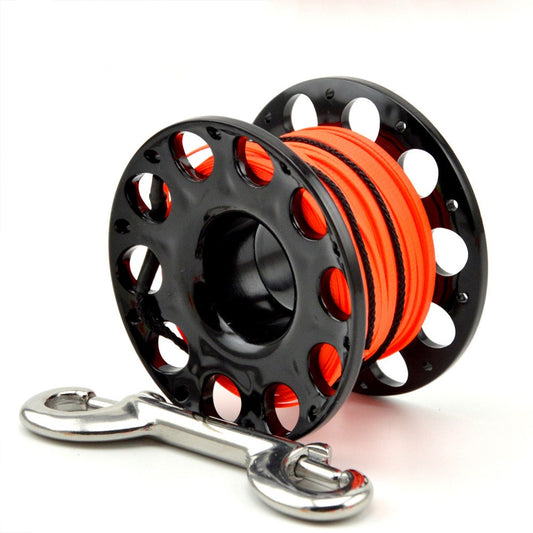 Plastic wire wheel + double end hook rope releasing device