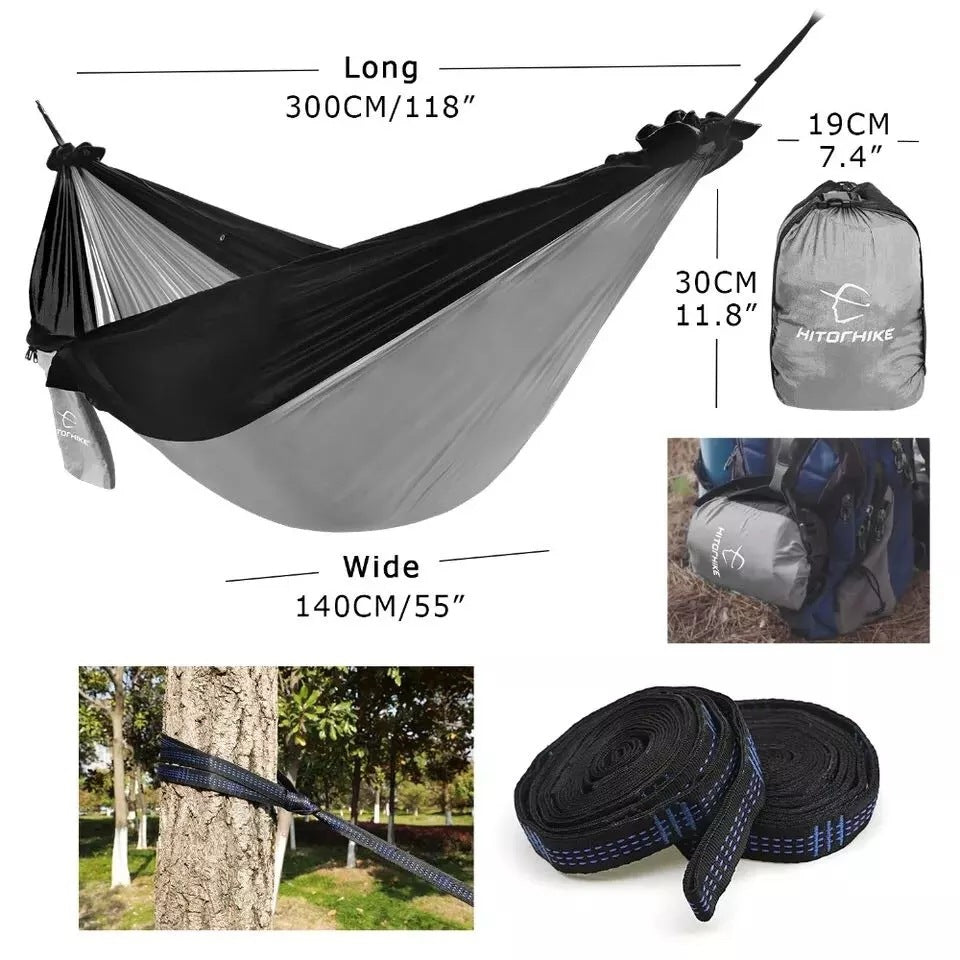 Backpacking Hammock - Portable Nylon Parachute Outdoor Double Hammock