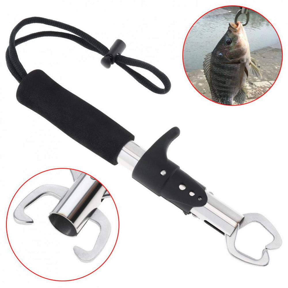 Fish Control Luya Stainless Steel Fish Tongs Double Buckle Control Fish Pliers Fishing Supplies