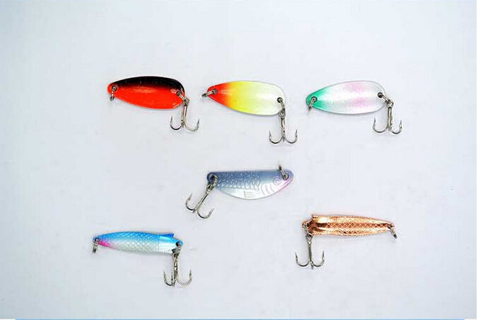 Metal Sheetmetal Lures Set 30x Spinnerbait Fishing Hard Lure Pike Salmon Bass Card 2 Fish Bait Hook Fishing Tackle spinners