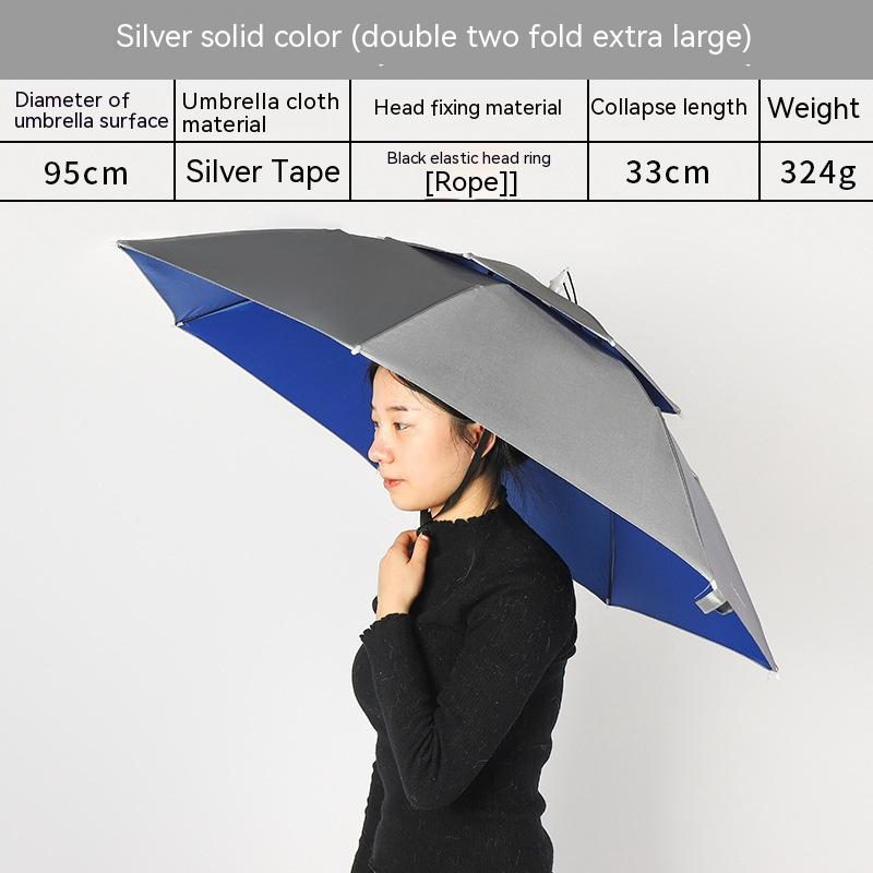 Headworn Double Layer Windproof And Rainproof Fishing Umbrella Hat