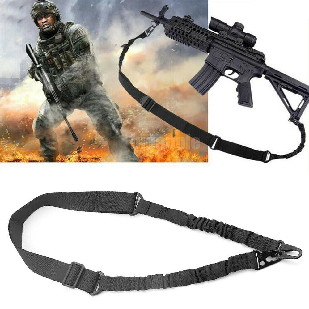 Tactical Rifle Sling Gun Shoulder Strap 2 Point Hooks One Single Strap Hunting