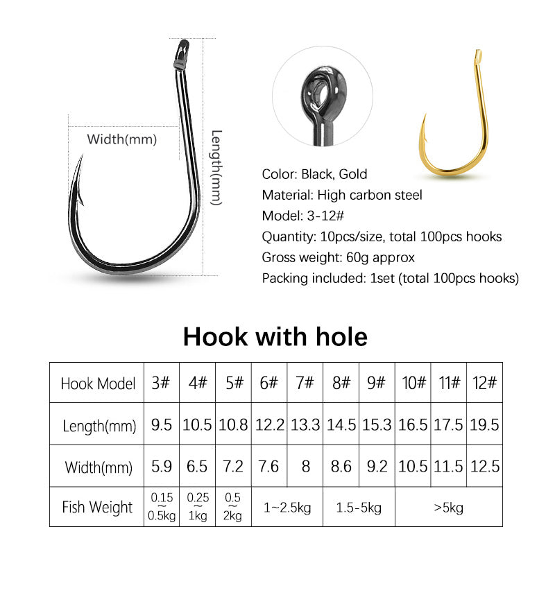 100pcs fish hooks