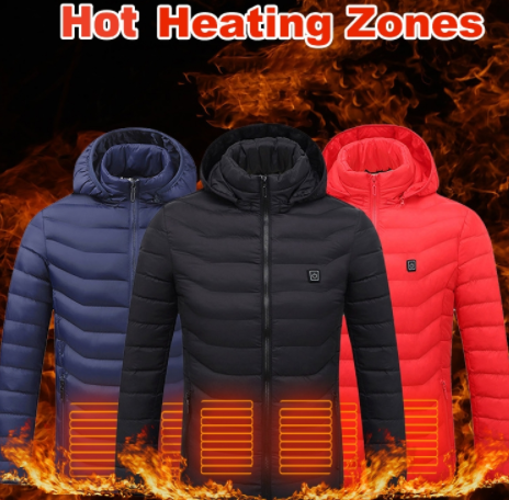 New Heated Jacket Coat USB Electric Jacket Cotton Coat Heater Thermal Clothing Heating Vest Men's Clothes Winter