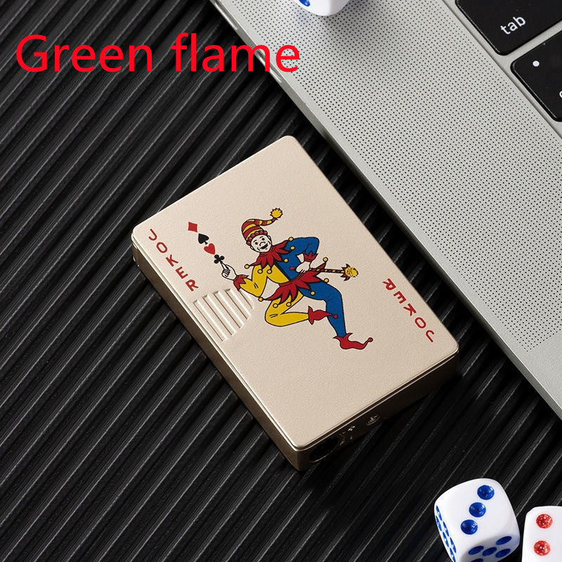 Creative Personality Cool Playing Cards Inflatable Electronic Windproof Lighter