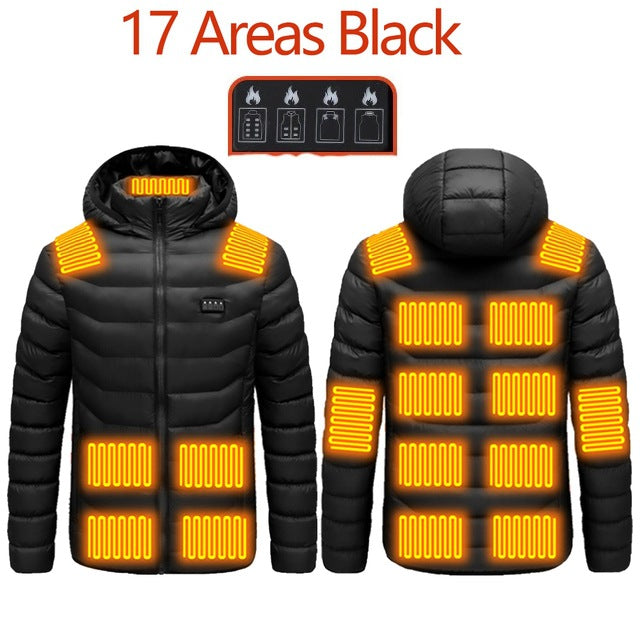 New Heated Jacket Coat USB Electric Jacket Cotton Coat Heater Thermal Clothing Heating Vest Men's Clothes Winter