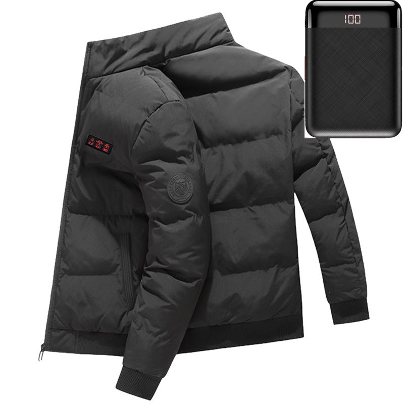 Outdoor Warm Heated Jacket Windproof Cotton Padded Clothes USB Heating Winter