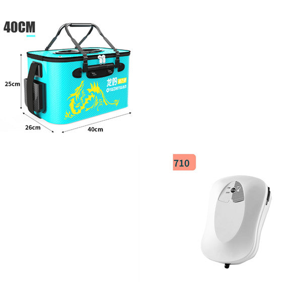 Fish Bucket Fishing Bucket Eva Thickened Multifunctional Live Fish Box Folding Bucket Fish Protection Bucket Fish Box With Rechargeable Oxygen Pump